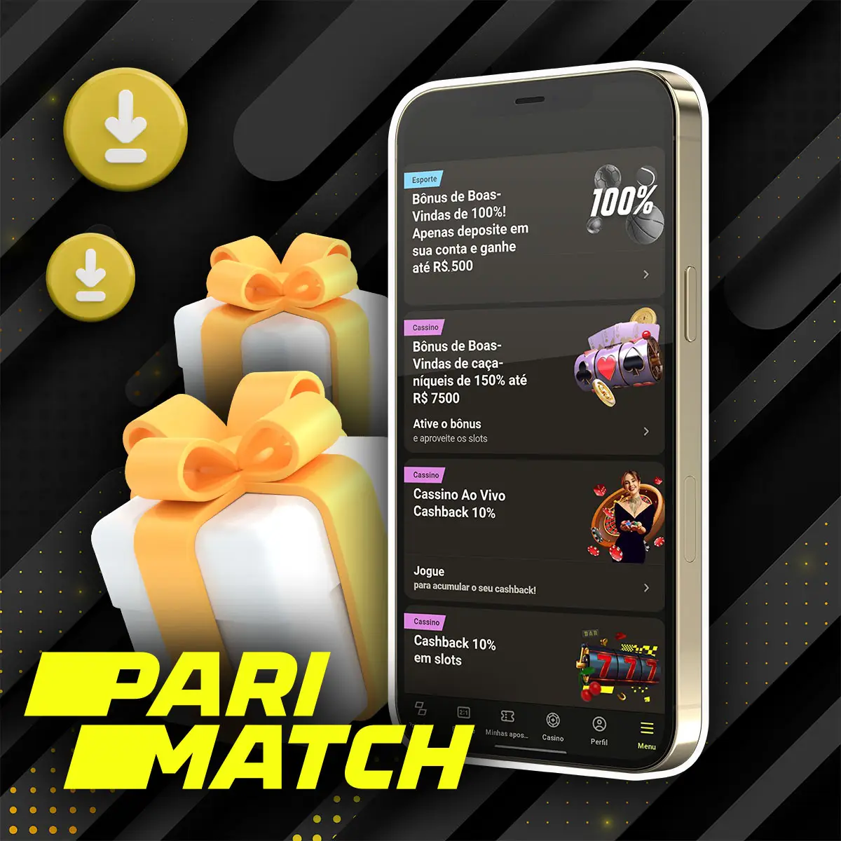 Bônus por instalar o aplicativo Parimatch no Brasil