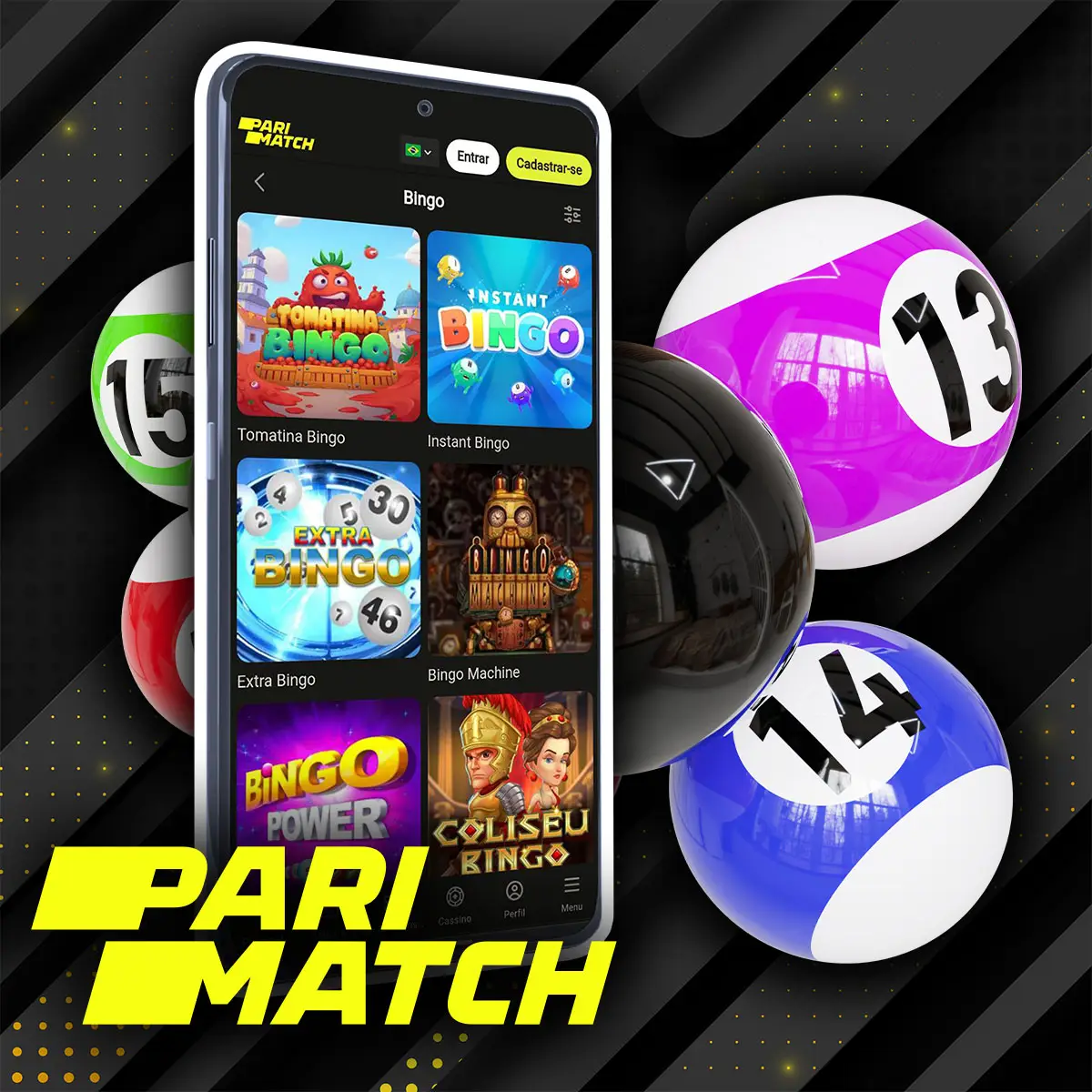 Bingo em aplicativos de cassino Parimatch no Brasil