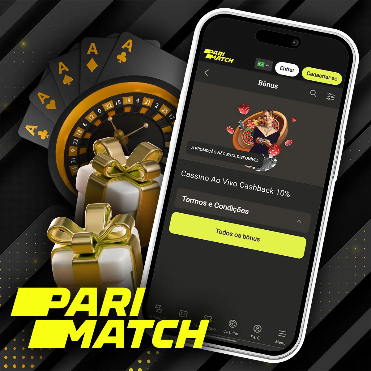 Bônus extra de cassino no aplicativo Parimatch no Brasil : cashback de 10% em jogos ao vivo