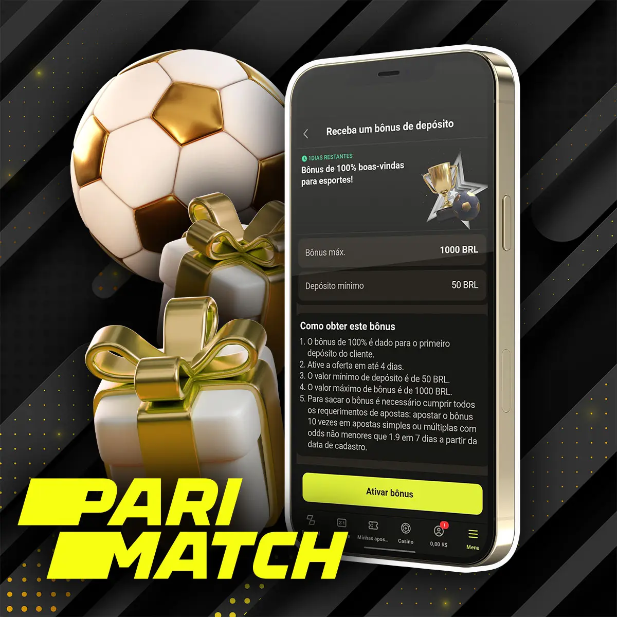 Bônus de boas-vindas do Parimatch app no Brasil