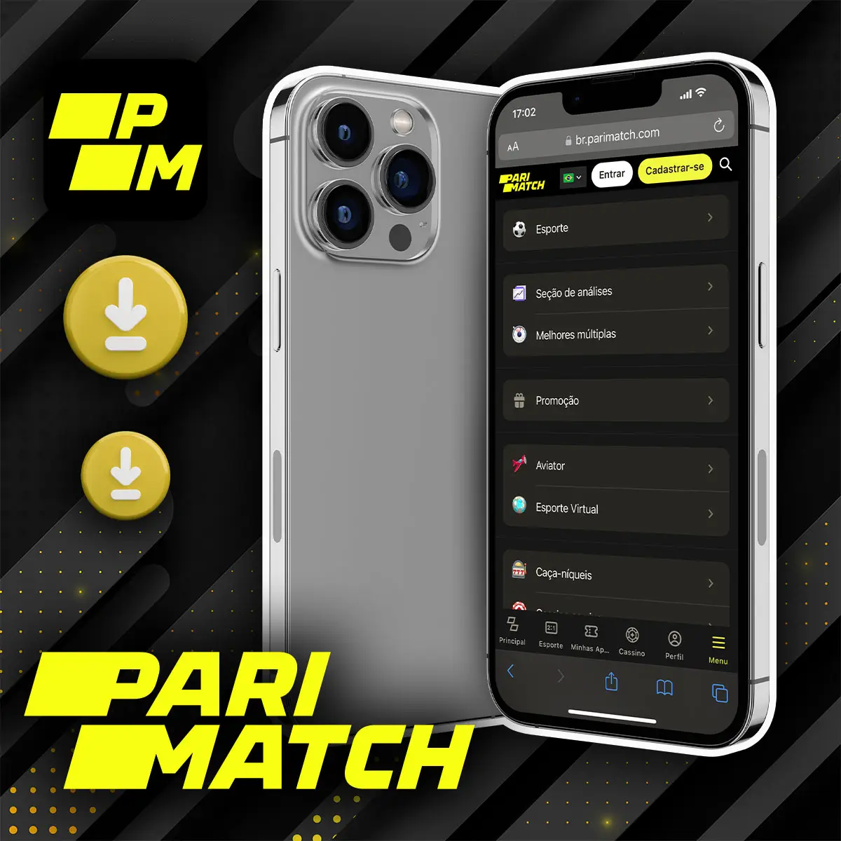 Como baixar o aplicativo Parimatch Brasil para iOS