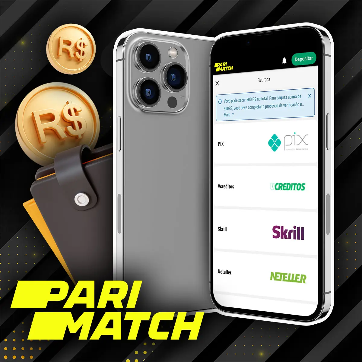 Como retirar dinheiro através do aplicativo móvel Parimatch no Brasil
