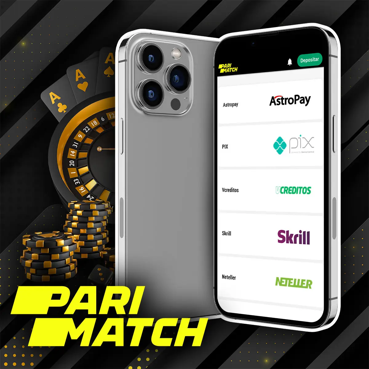 Métodos de pagamento no aplicativo Parimatch no Brasil