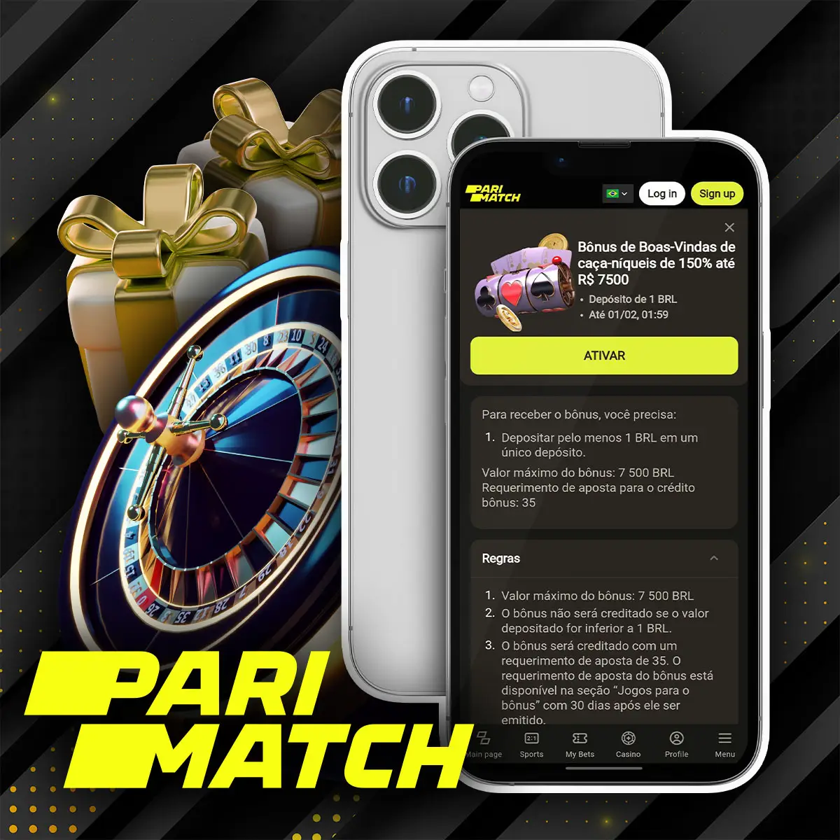 Requisitos do bônus de cassino no Parimatch app no Brasil