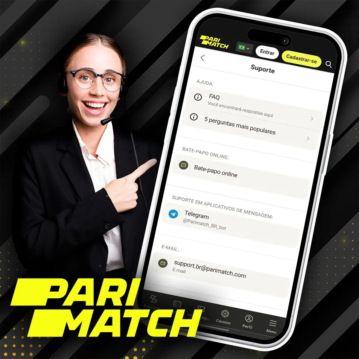 Suporte ao Cliente da Parimatch no Brasil