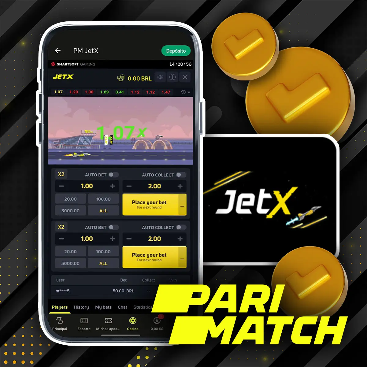 Quais são as principais características do Parimatch JetX